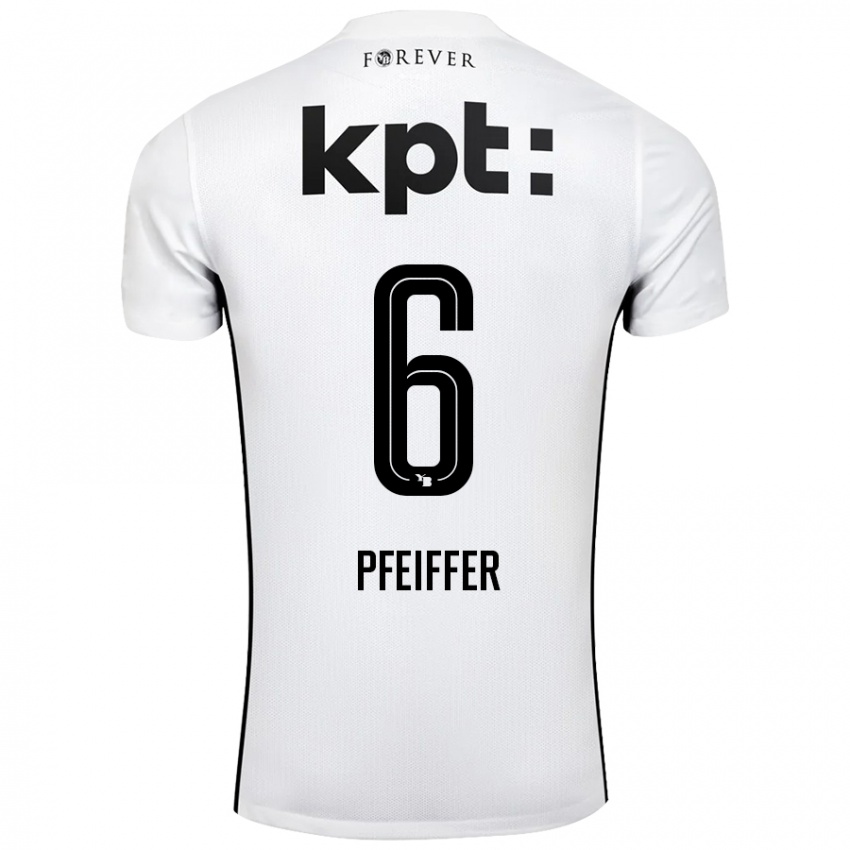 Kinderen Patric Pfeiffer #6 Wit Zwart Uitshirt Uittenue 2024/25 T-Shirt