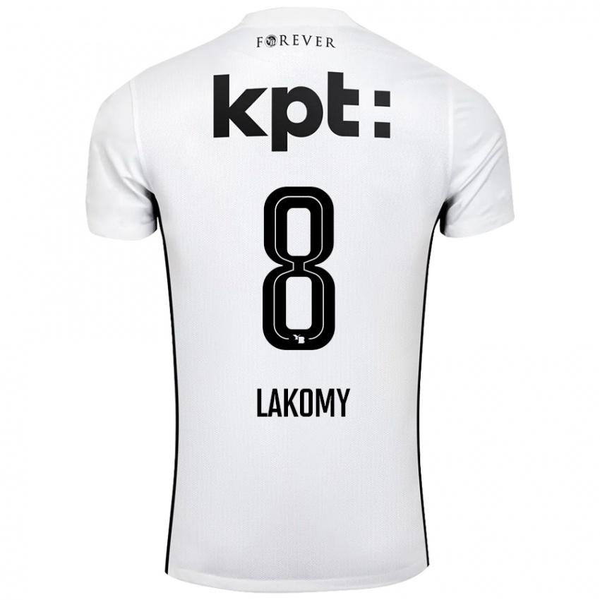 Kinderen Lukasz Lakomy #8 Wit Zwart Uitshirt Uittenue 2024/25 T-Shirt