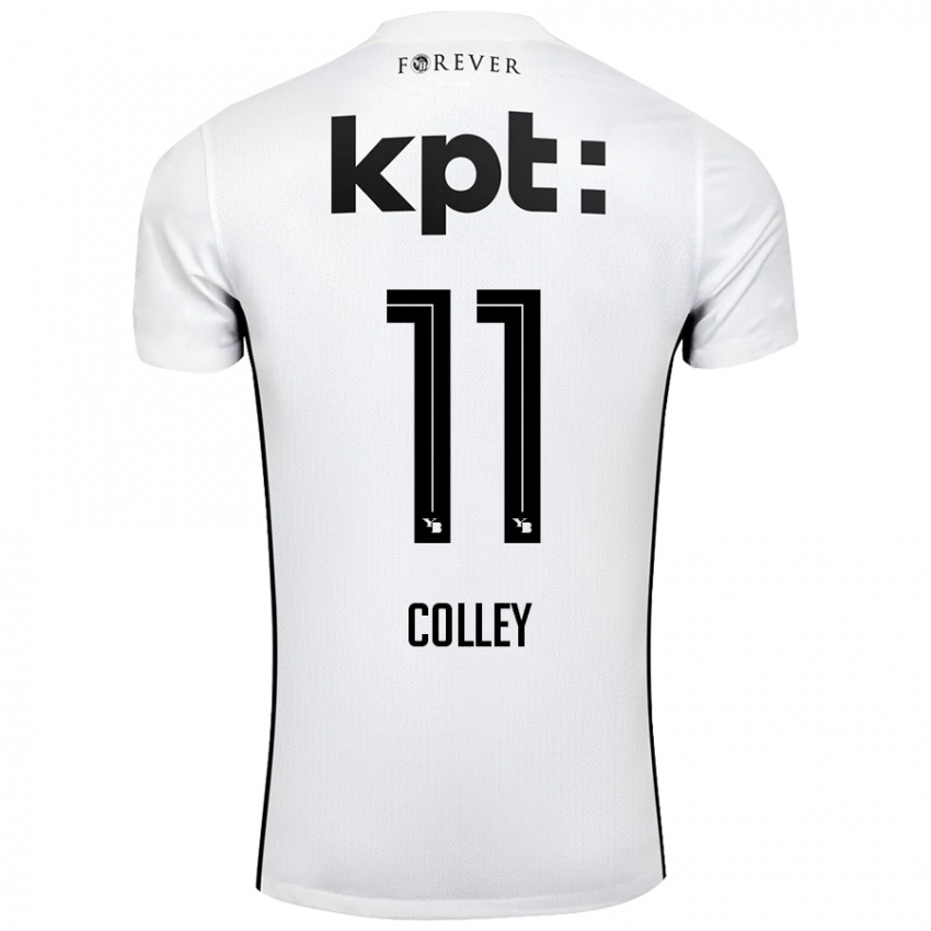 Kinderen Ebrima Colley #11 Wit Zwart Uitshirt Uittenue 2024/25 T-Shirt