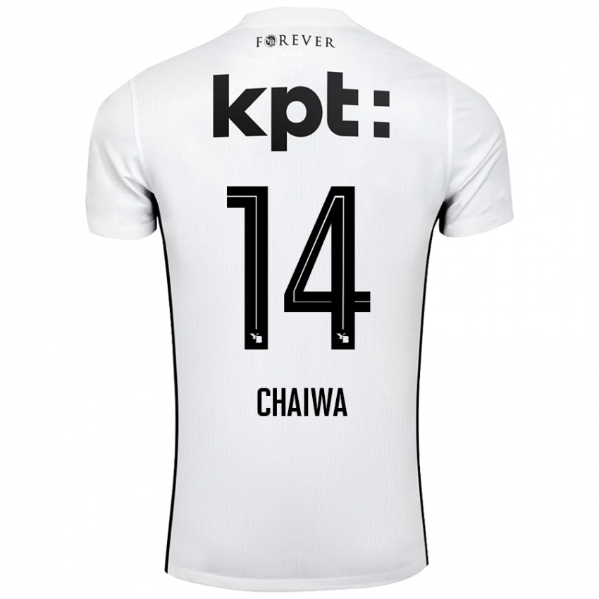 Kinderen Miguel Chaiwa #14 Wit Zwart Uitshirt Uittenue 2024/25 T-Shirt