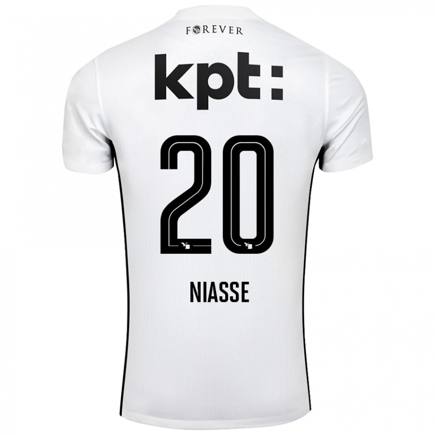 Kinderen Cheikh Niasse #20 Wit Zwart Uitshirt Uittenue 2024/25 T-Shirt