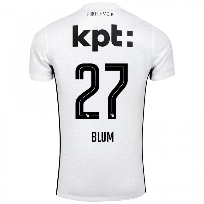 Kinderen Lewin Blum #27 Wit Zwart Uitshirt Uittenue 2024/25 T-Shirt