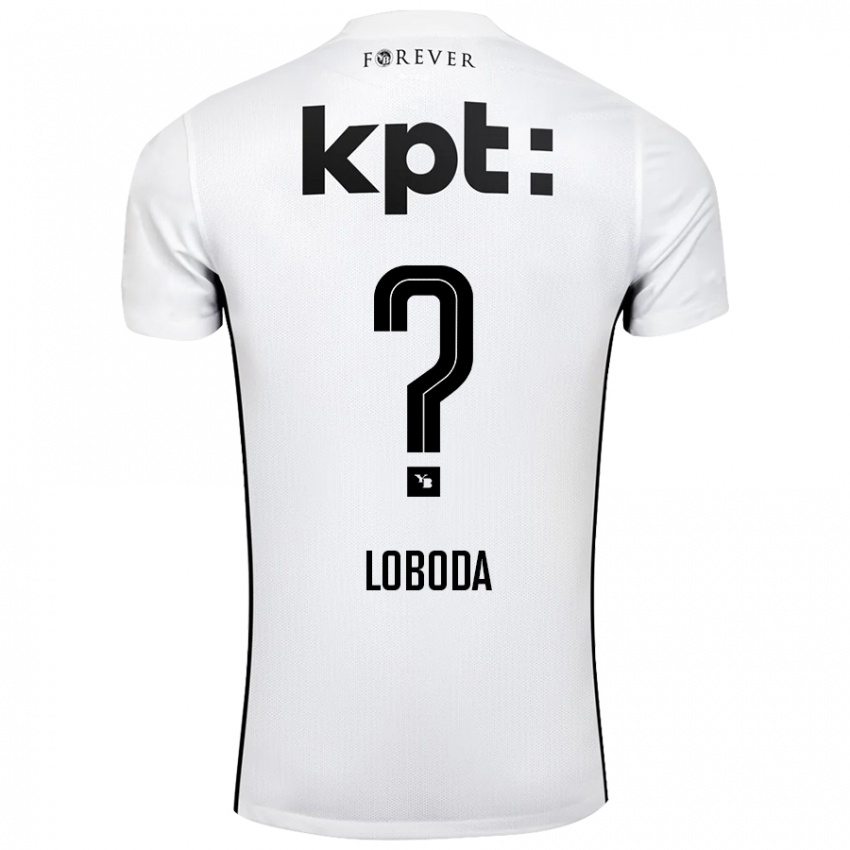 Kinderen Vincent Loboda #0 Wit Zwart Uitshirt Uittenue 2024/25 T-Shirt