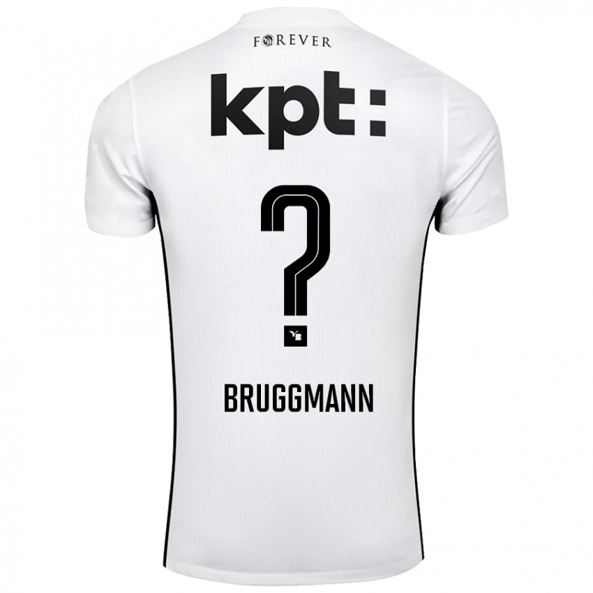 Kinderen Lino Bruggmann #0 Wit Zwart Uitshirt Uittenue 2024/25 T-Shirt