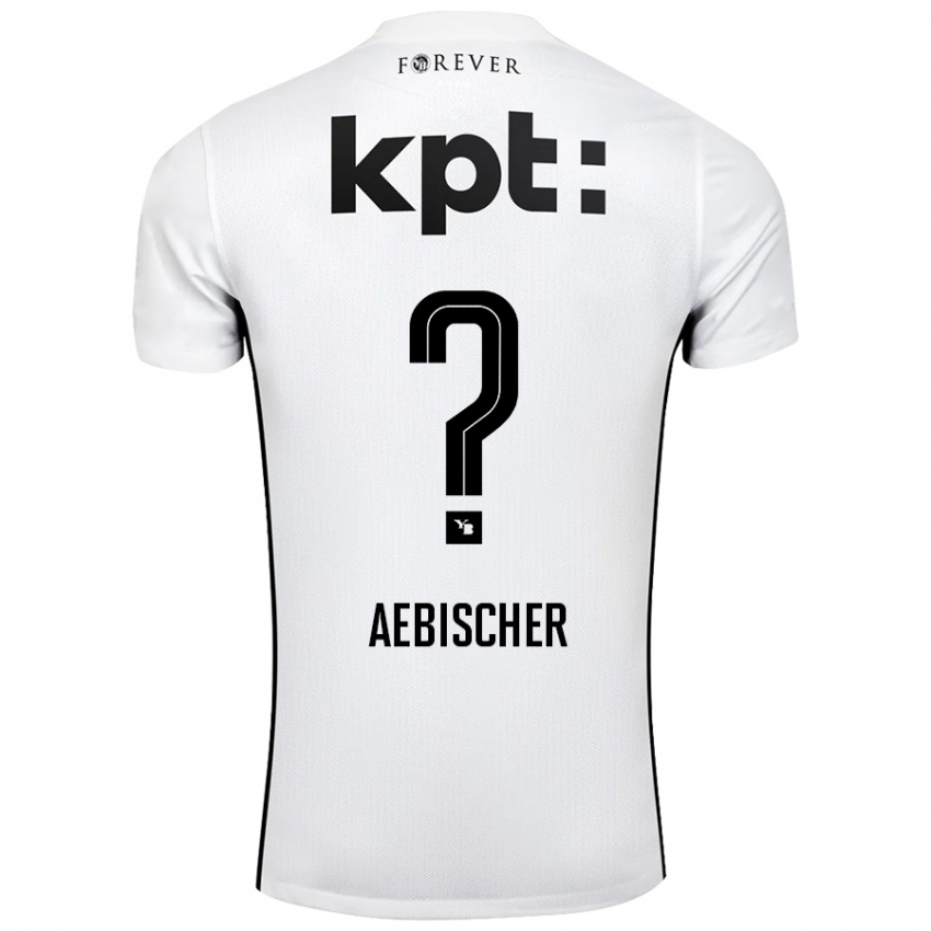 Kinderen Nico Aebischer #0 Wit Zwart Uitshirt Uittenue 2024/25 T-Shirt