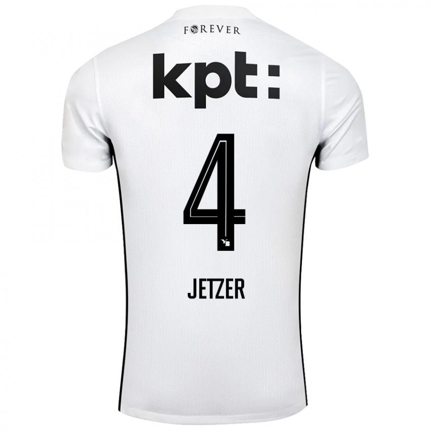 Kinderen Lorin Jetzer #4 Wit Zwart Uitshirt Uittenue 2024/25 T-Shirt