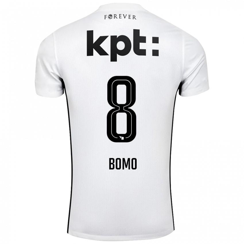 Kinderen Jacques Bomo #8 Wit Zwart Uitshirt Uittenue 2024/25 T-Shirt