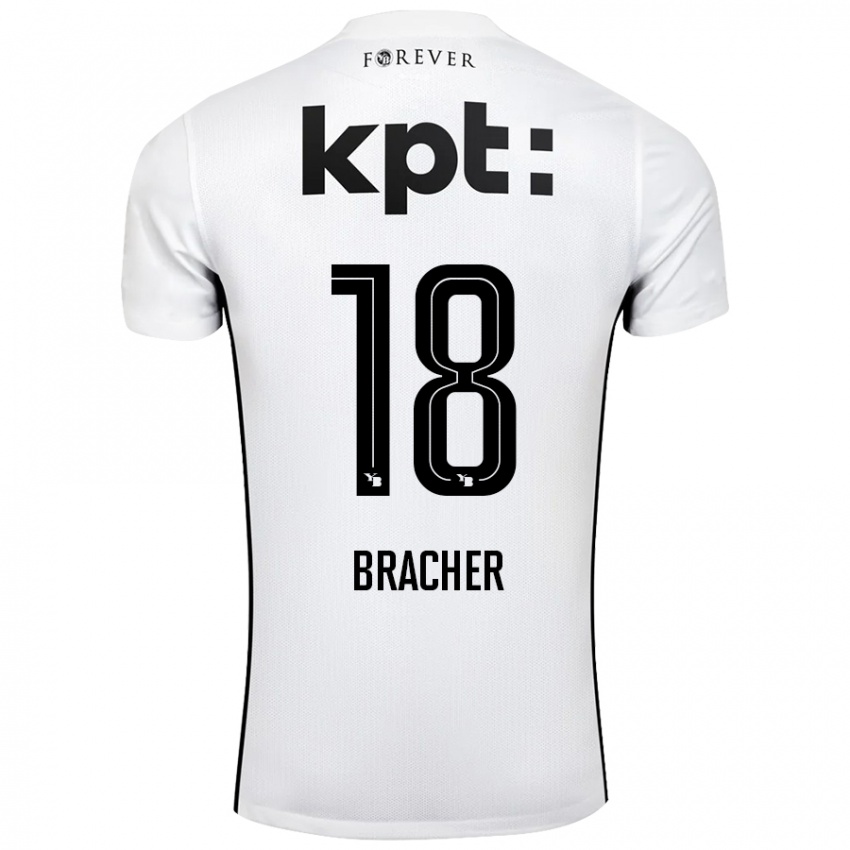 Kinderen Jasha Bracher #18 Wit Zwart Uitshirt Uittenue 2024/25 T-Shirt