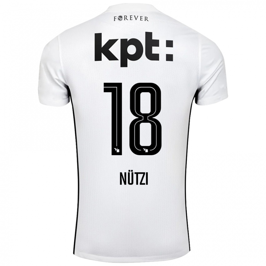 Kinderen Timon Nützi #18 Wit Zwart Uitshirt Uittenue 2024/25 T-Shirt