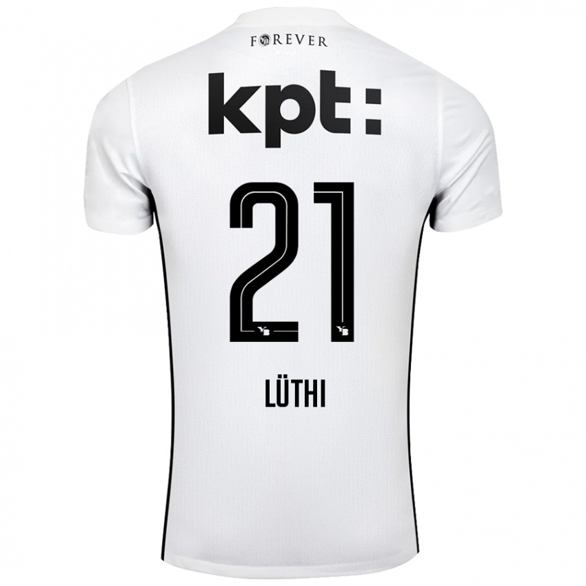 Kinderen Janis Lüthi #21 Wit Zwart Uitshirt Uittenue 2024/25 T-Shirt