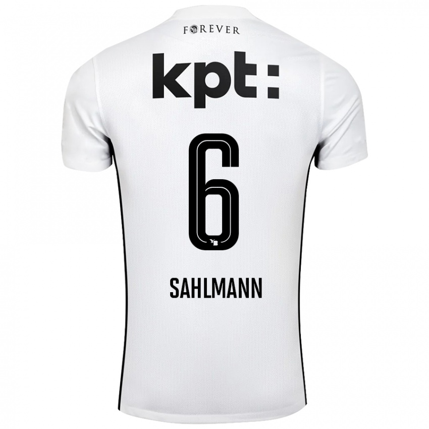 Kinderen Henrike Sahlmann #6 Wit Zwart Uitshirt Uittenue 2024/25 T-Shirt