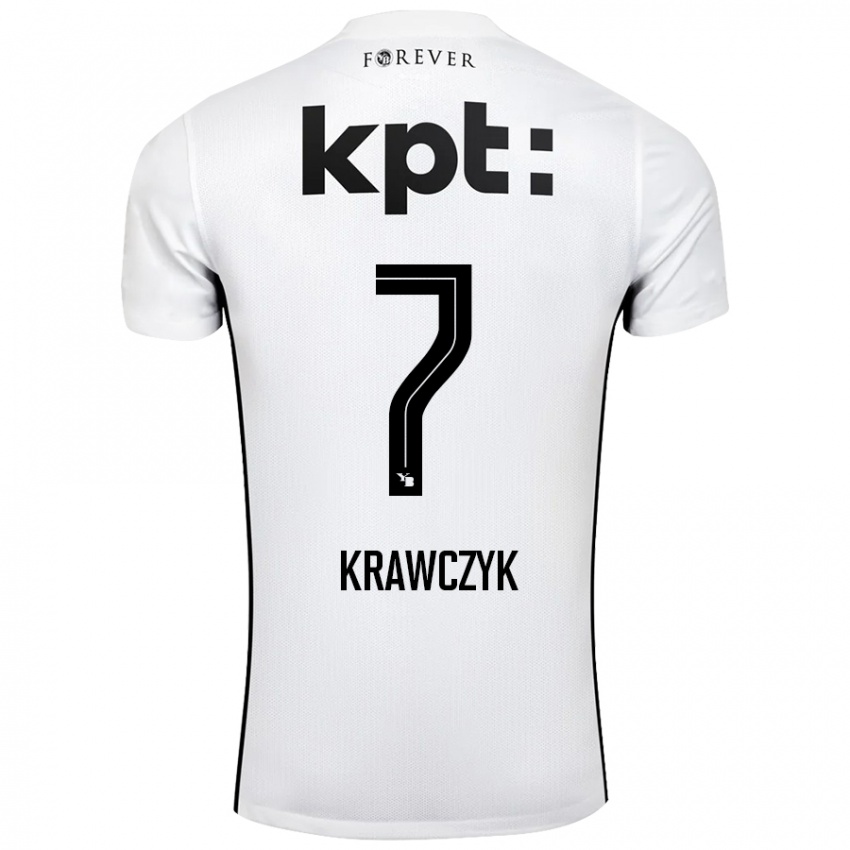 Kinderen Caroline Krawczyk #7 Wit Zwart Uitshirt Uittenue 2024/25 T-Shirt