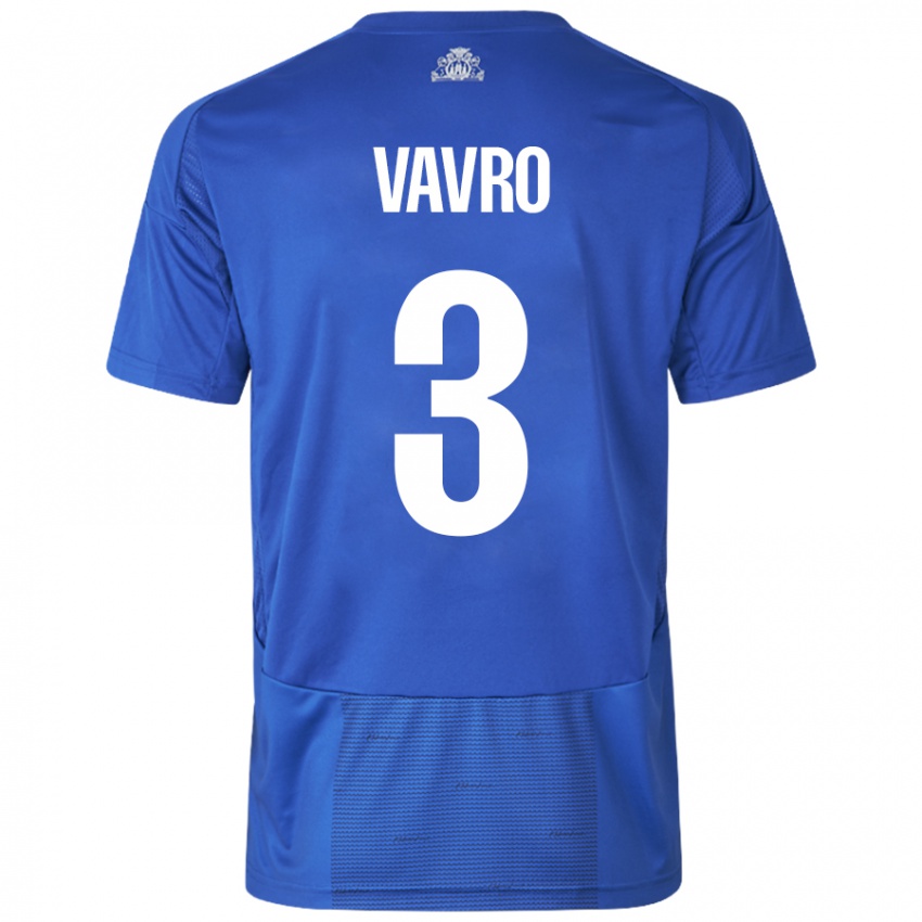 Kinderen Denis Vavro #3 Wit Blauw Uitshirt Uittenue 2024/25 T-Shirt