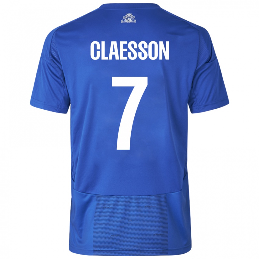 Kinderen Viktor Claesson #7 Wit Blauw Uitshirt Uittenue 2024/25 T-Shirt