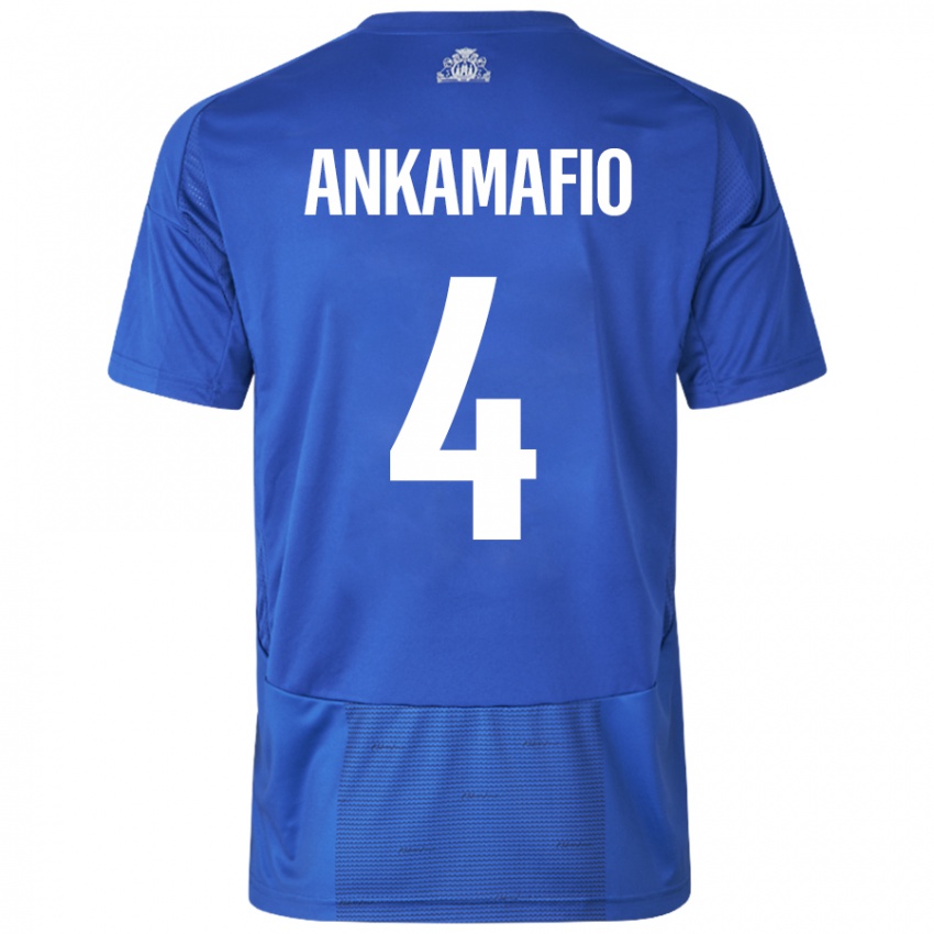 Kinderen Graham Ankamafio #4 Wit Blauw Uitshirt Uittenue 2024/25 T-Shirt