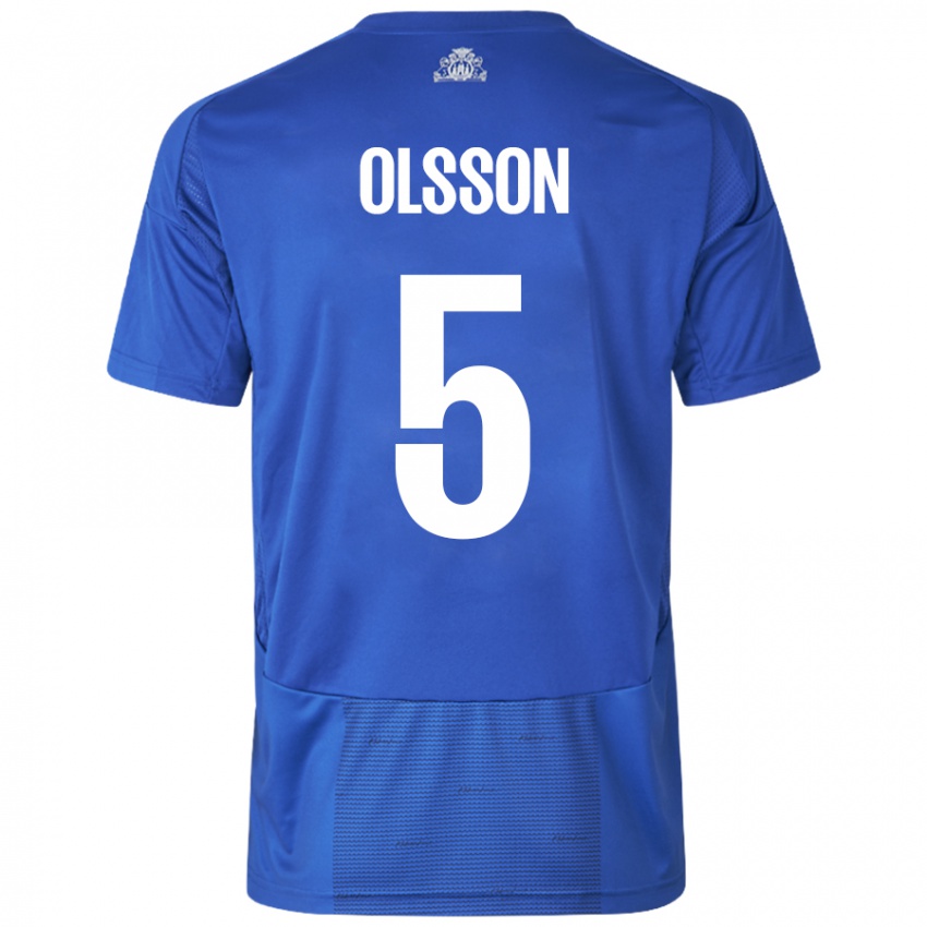 Kinderen Cornelius Olsson #5 Wit Blauw Uitshirt Uittenue 2024/25 T-Shirt