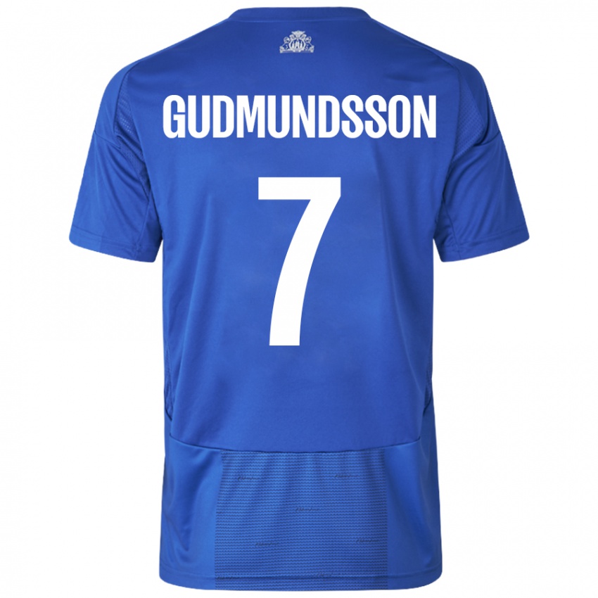 Kinderen Galdur Gudmundsson #7 Wit Blauw Uitshirt Uittenue 2024/25 T-Shirt