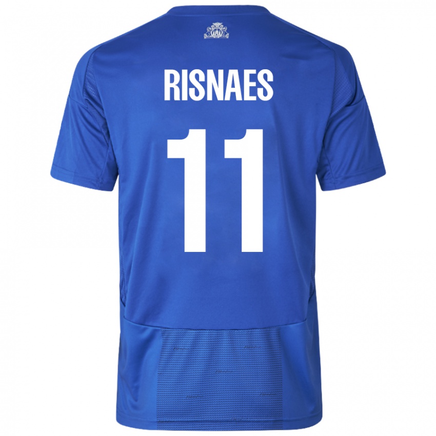 Kinderen Roberto Risnaes #11 Wit Blauw Uitshirt Uittenue 2024/25 T-Shirt