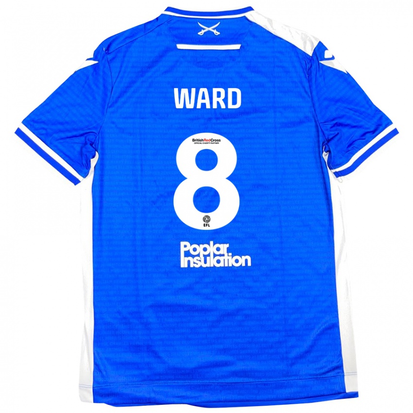 Heren Grant Ward #8 Blauw Wit Thuisshirt Thuistenue 2024/25 T-Shirt