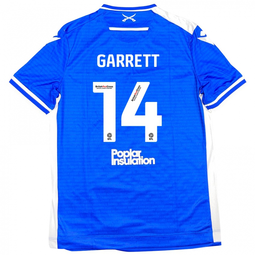 Heren Jake Garrett #14 Blauw Wit Thuisshirt Thuistenue 2024/25 T-Shirt