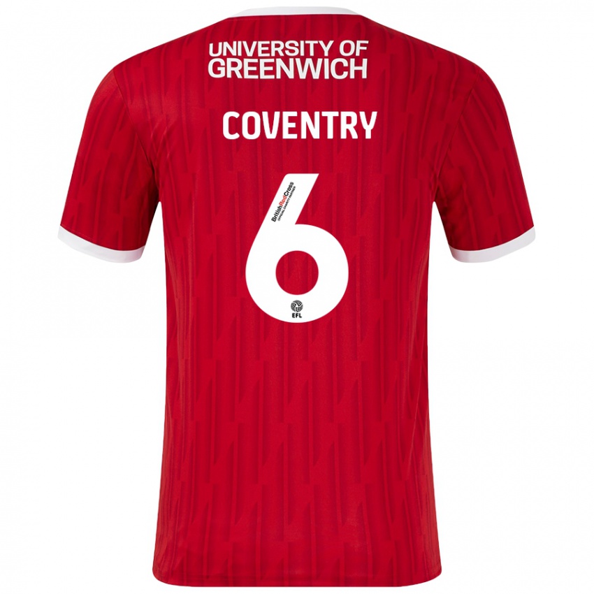 Heren Conor Coventry #6 Rood Wit Thuisshirt Thuistenue 2024/25 T-Shirt