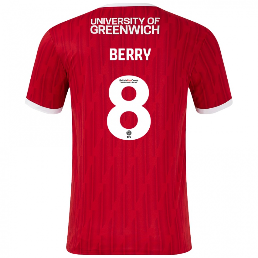 Heren Luke Berry #8 Rood Wit Thuisshirt Thuistenue 2024/25 T-Shirt