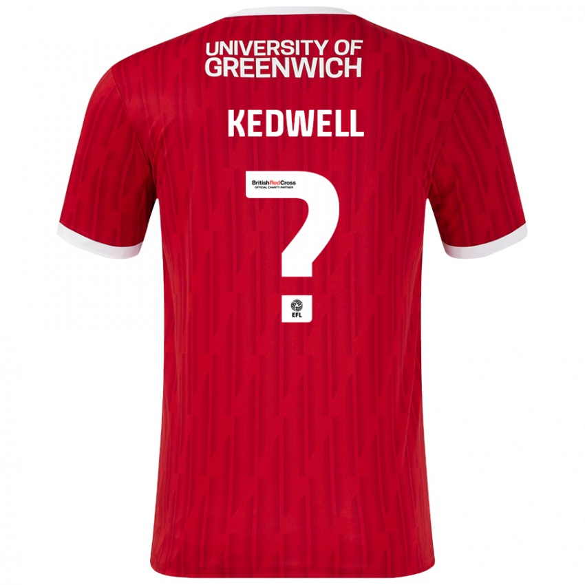 Heren Harvey Kedwell #0 Rood Wit Thuisshirt Thuistenue 2024/25 T-Shirt