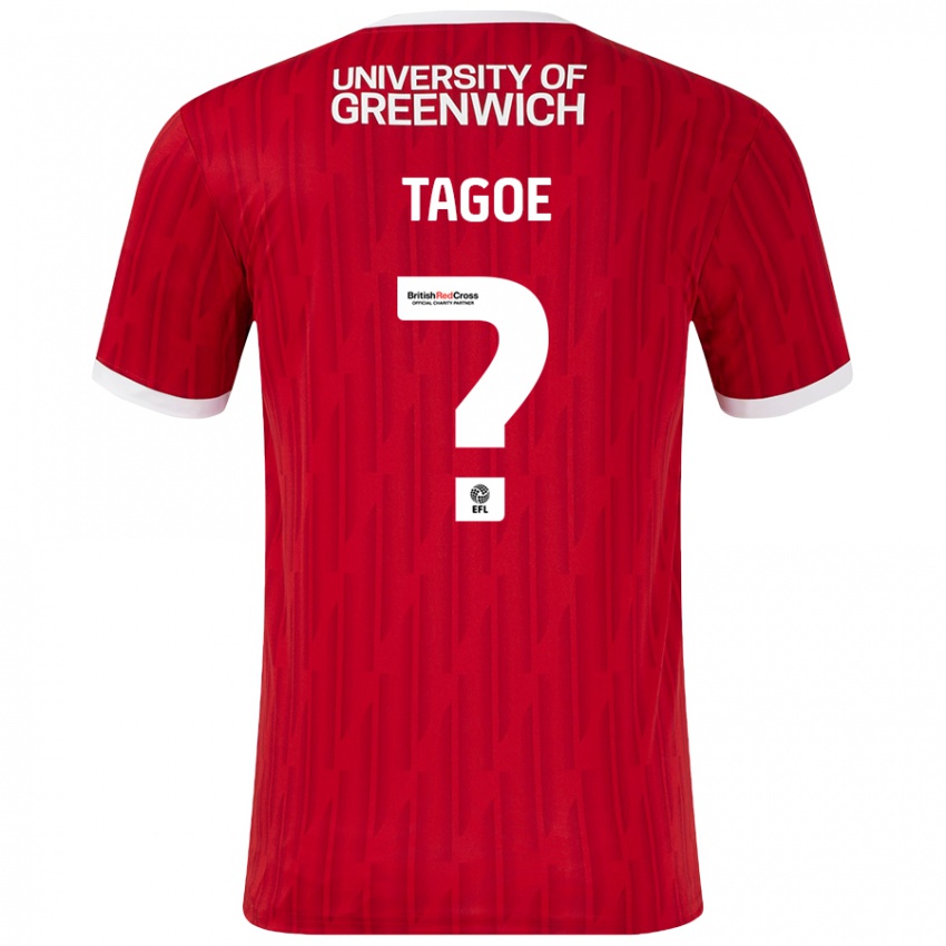 Heren Bradley Tagoe #0 Rood Wit Thuisshirt Thuistenue 2024/25 T-Shirt