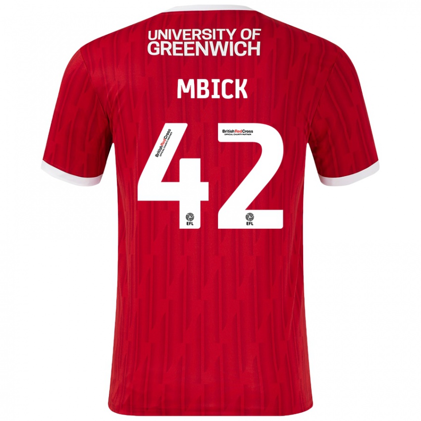 Heren Micah Mbick #42 Rood Wit Thuisshirt Thuistenue 2024/25 T-Shirt