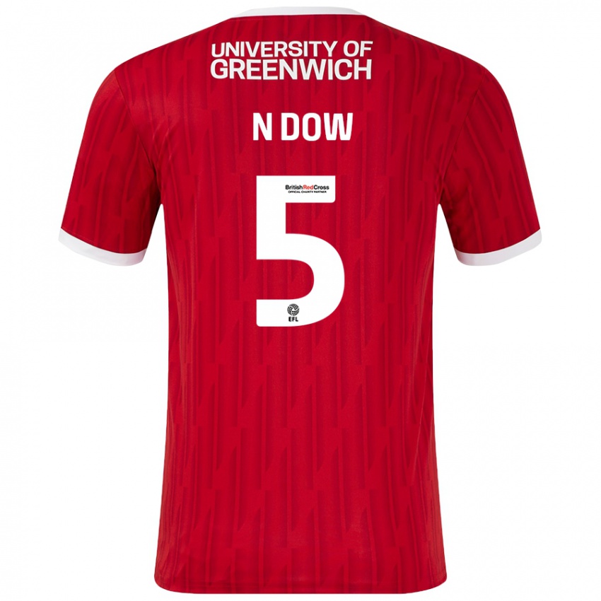 Heren Elisha N'dow #5 Rood Wit Thuisshirt Thuistenue 2024/25 T-Shirt