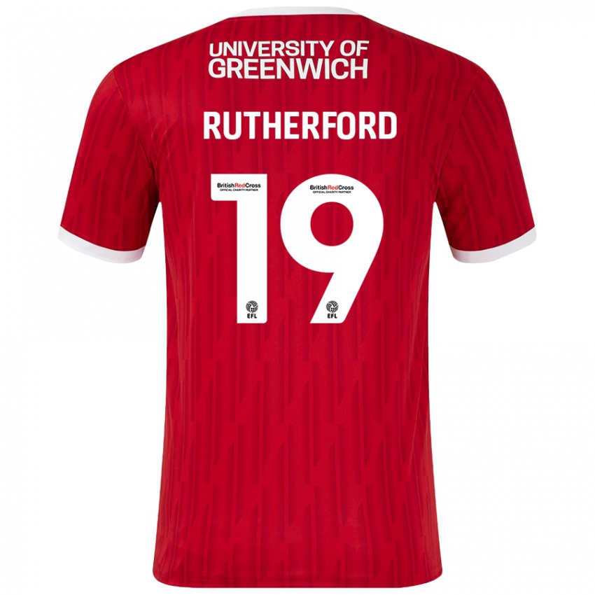 Heren Ella Rutherford #19 Rood Wit Thuisshirt Thuistenue 2024/25 T-Shirt