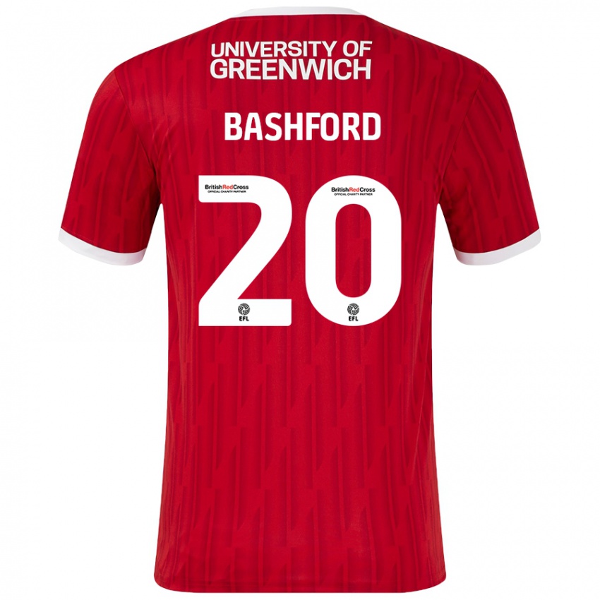 Heren Mary Bashford #20 Rood Wit Thuisshirt Thuistenue 2024/25 T-Shirt