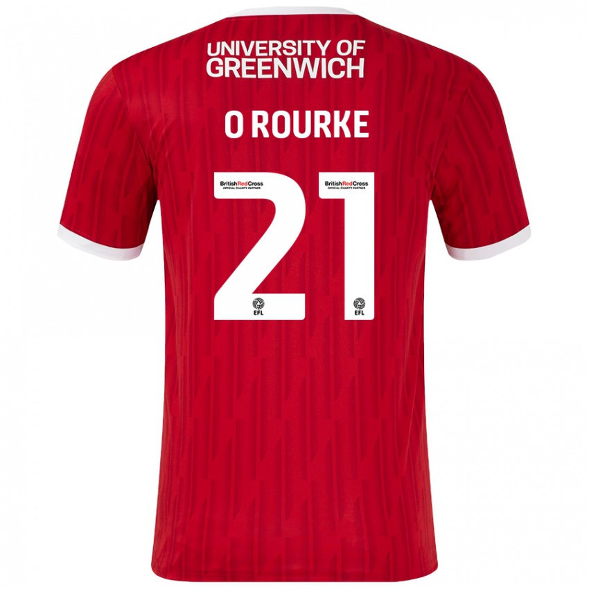 Heren Sophie O'rourke #21 Rood Wit Thuisshirt Thuistenue 2024/25 T-Shirt