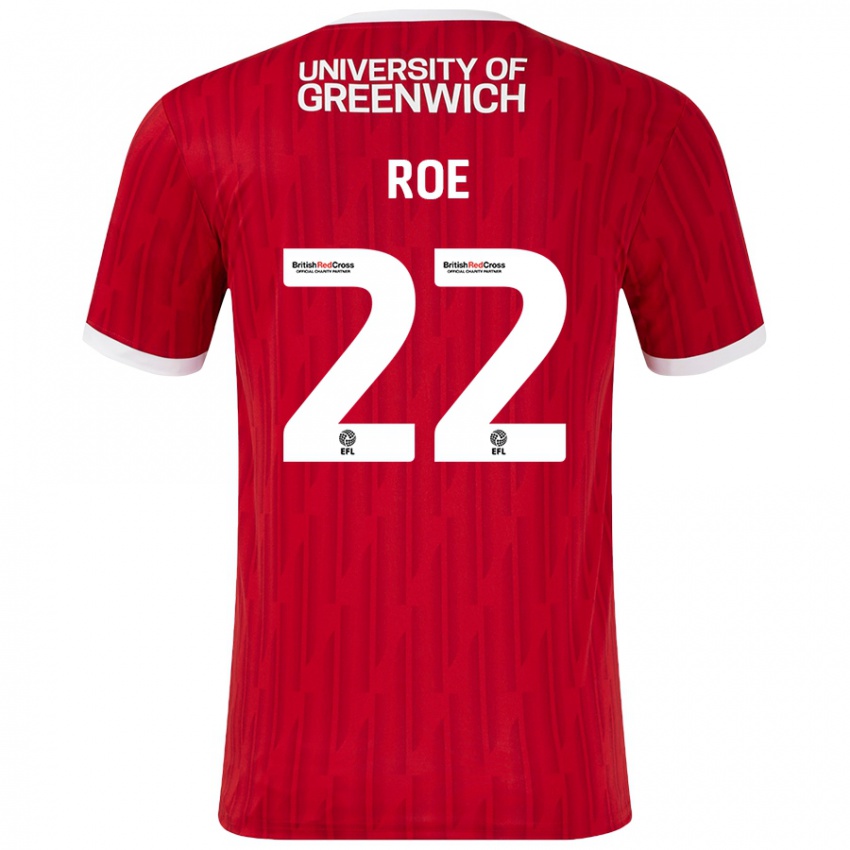 Heren Bethan Roe #22 Rood Wit Thuisshirt Thuistenue 2024/25 T-Shirt