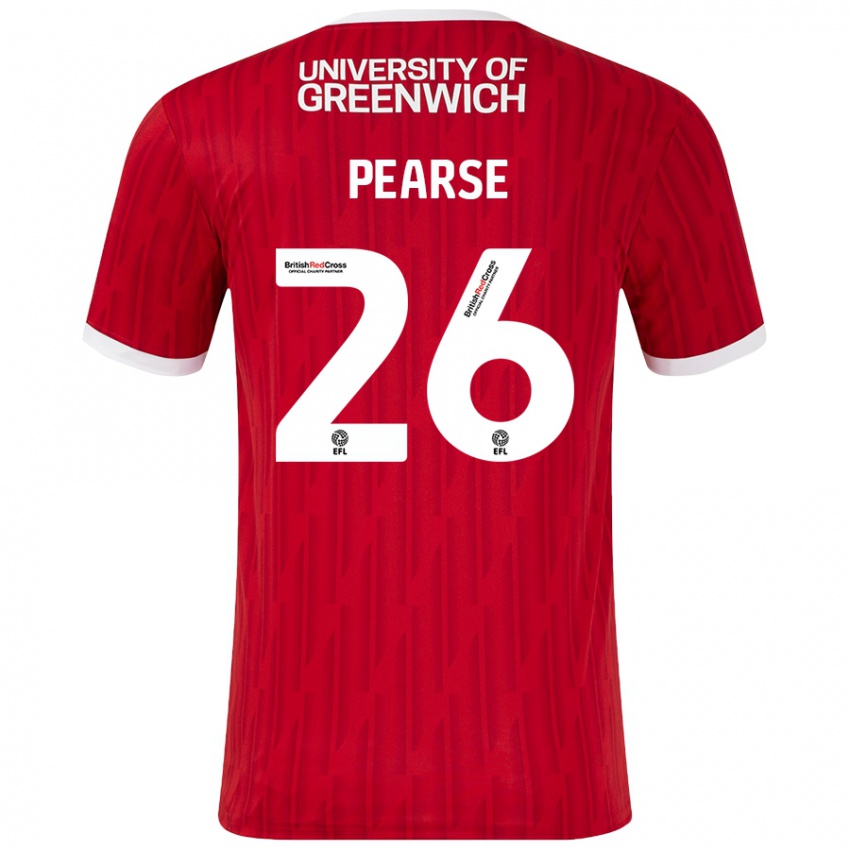 Heren Gracie Pearse #26 Rood Wit Thuisshirt Thuistenue 2024/25 T-Shirt