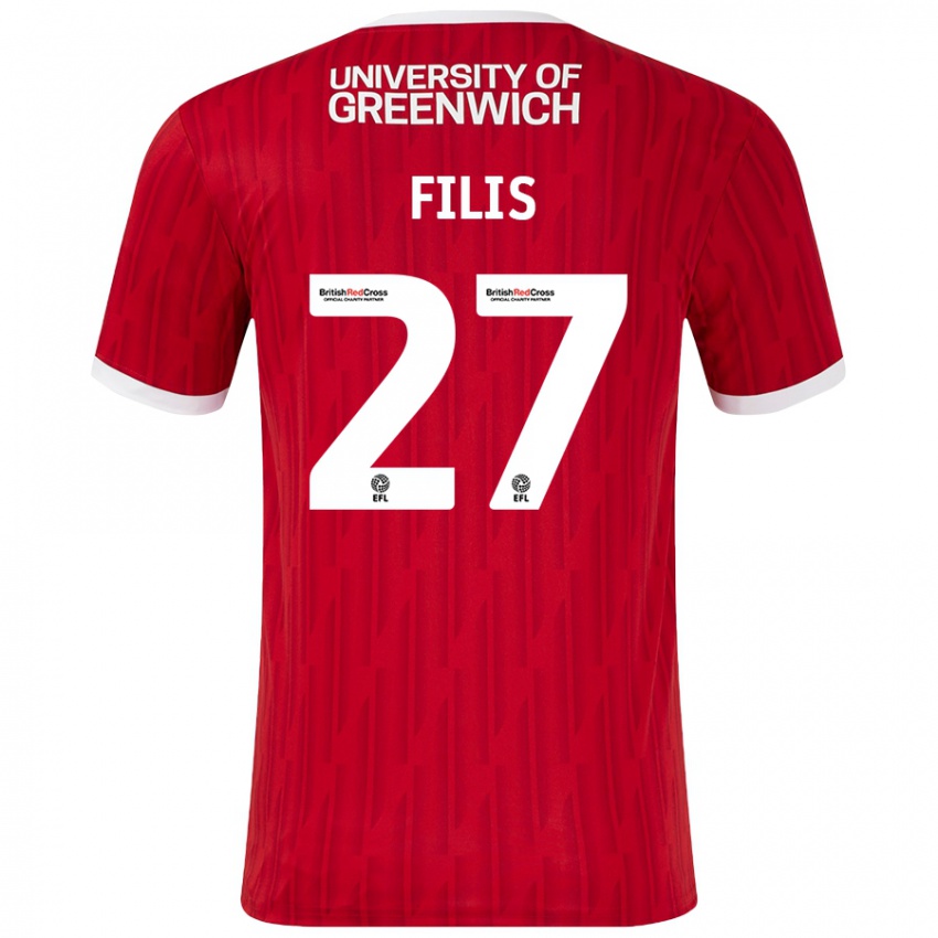 Heren Melisa Filis #27 Rood Wit Thuisshirt Thuistenue 2024/25 T-Shirt