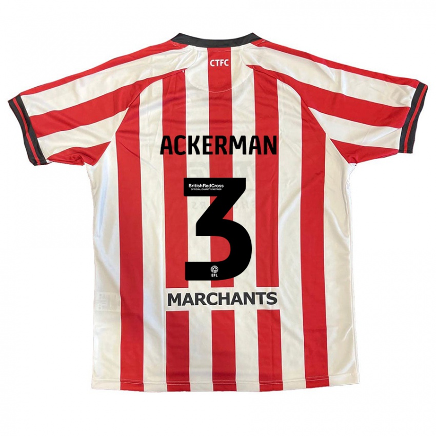 Heren Daisy Ackerman #3 Rood Wit Thuisshirt Thuistenue 2024/25 T-Shirt