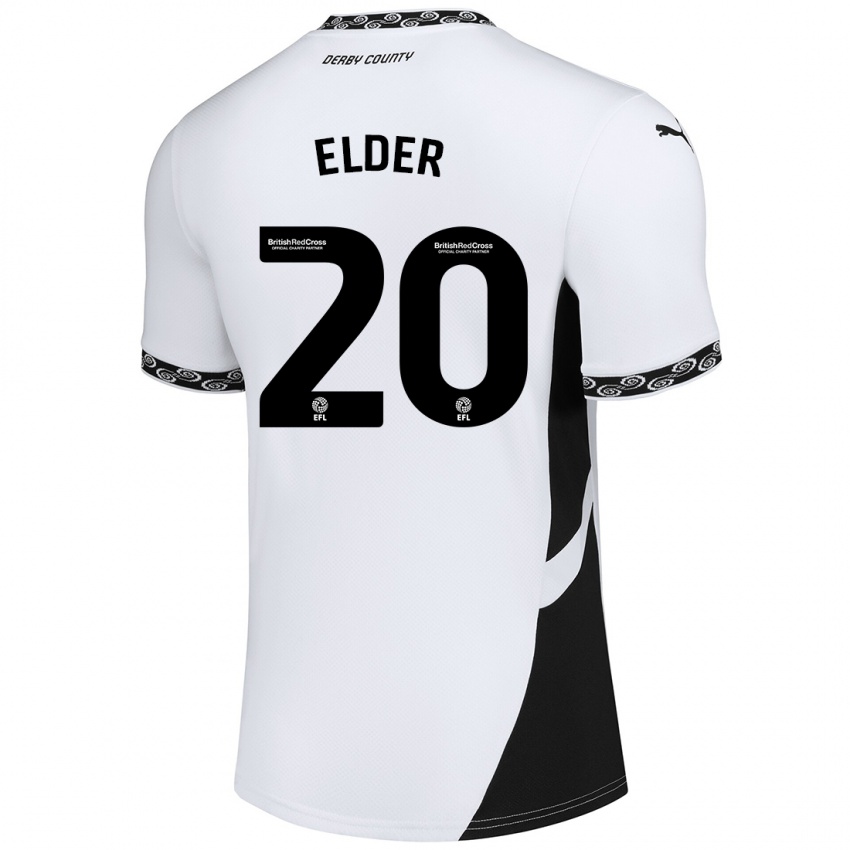 Heren Callum Elder #20 Wit Zwart Thuisshirt Thuistenue 2024/25 T-Shirt