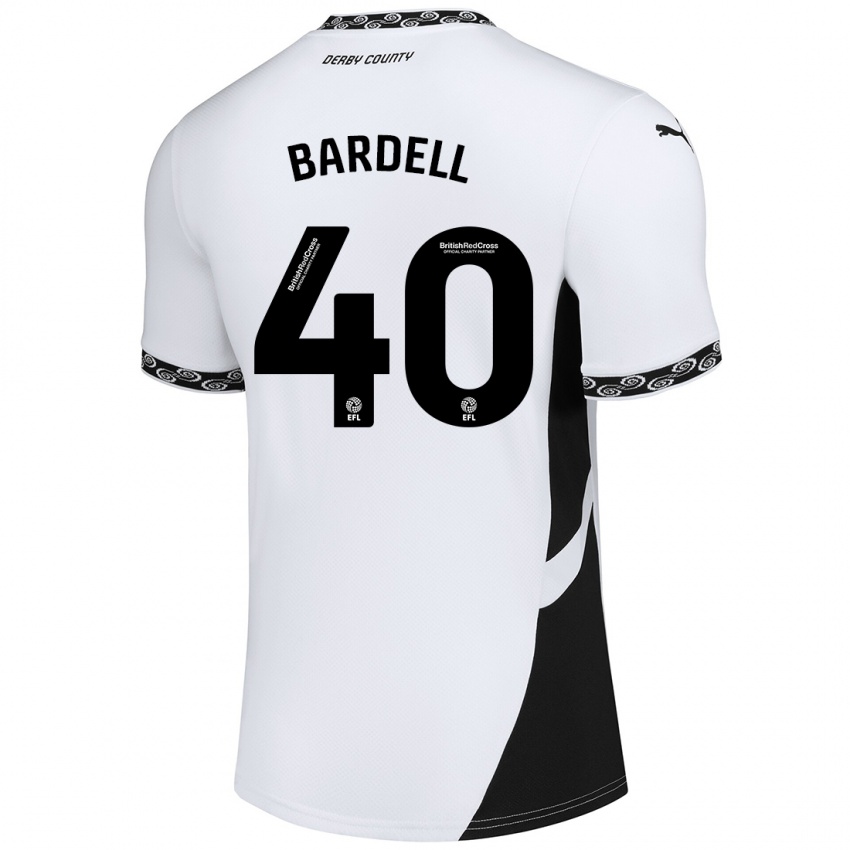 Heren Max Bardell #40 Wit Zwart Thuisshirt Thuistenue 2024/25 T-Shirt