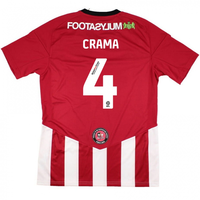 Heren Tristan Crama #4 Rood Wit Thuisshirt Thuistenue 2024/25 T-Shirt