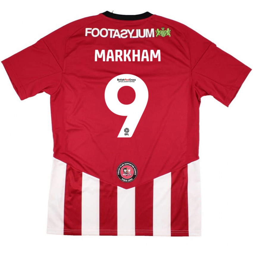 Heren Jenna Markham #9 Rood Wit Thuisshirt Thuistenue 2024/25 T-Shirt