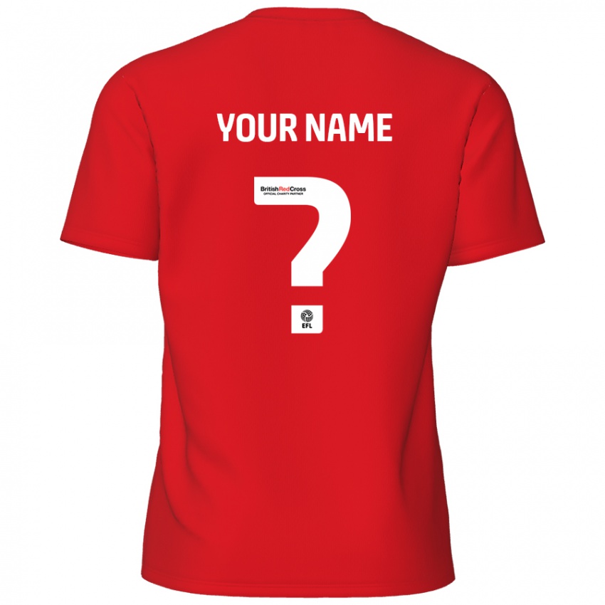 Heren Uw Naam #0 Rood Thuisshirt Thuistenue 2024/25 T-Shirt