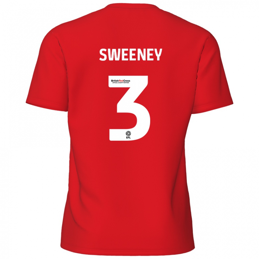 Heren Jayden Sweeney #3 Rood Thuisshirt Thuistenue 2024/25 T-Shirt