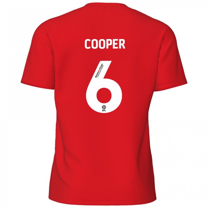 Heren Brandon Cooper #6 Rood Thuisshirt Thuistenue 2024/25 T-Shirt