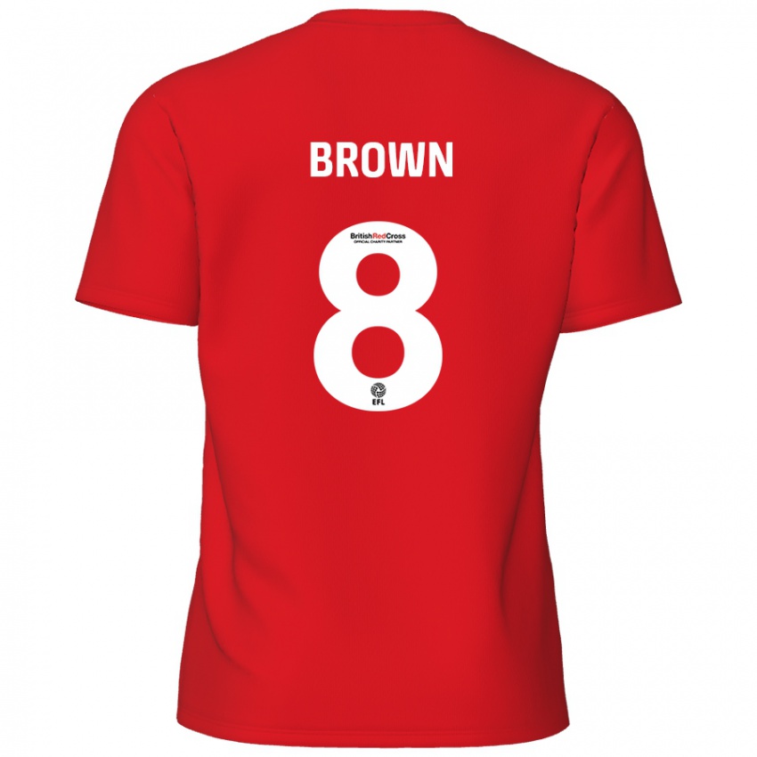 Heren Jordan Brown #8 Rood Thuisshirt Thuistenue 2024/25 T-Shirt