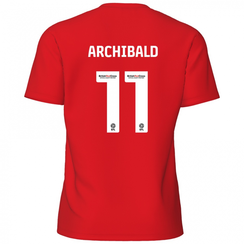 Heren Theo Archibald #11 Rood Thuisshirt Thuistenue 2024/25 T-Shirt