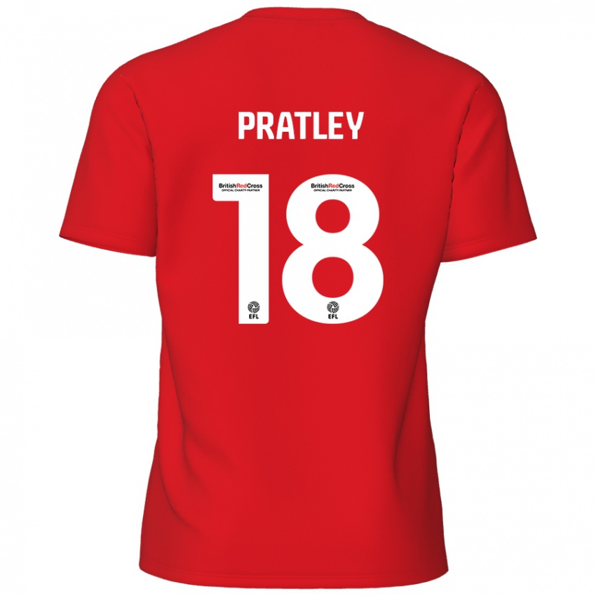 Heren Darren Pratley #18 Rood Thuisshirt Thuistenue 2024/25 T-Shirt