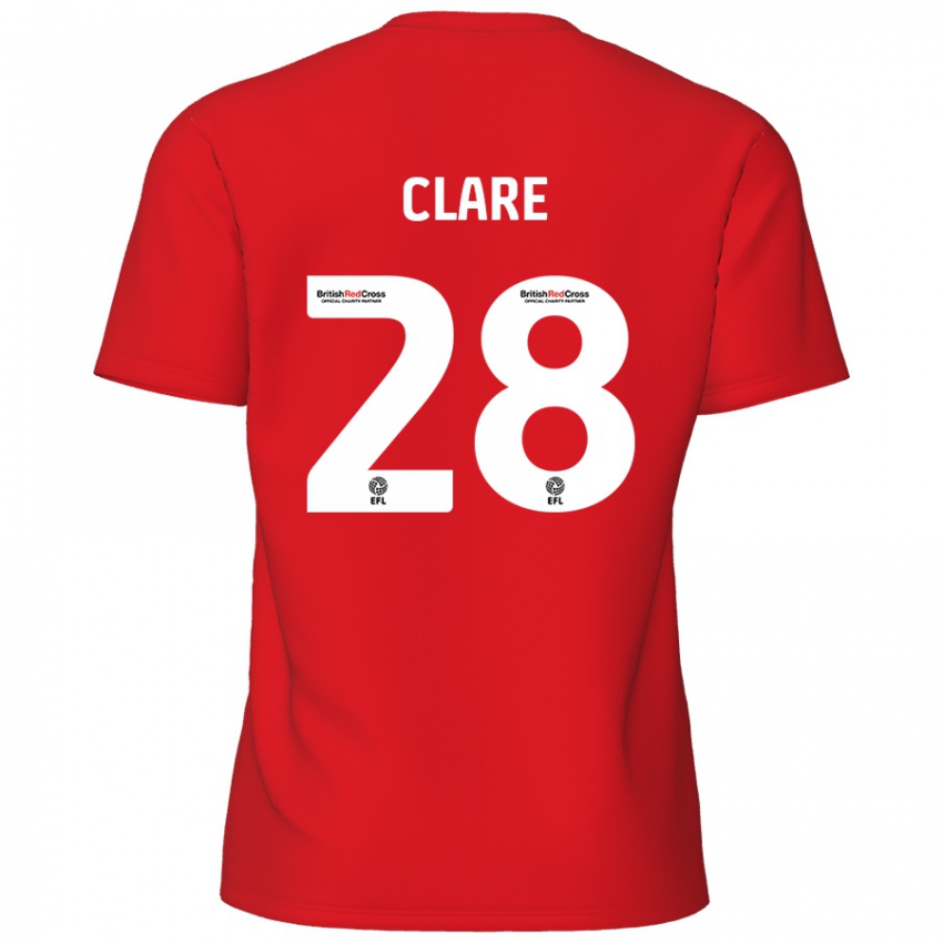 Heren Sean Clare #28 Rood Thuisshirt Thuistenue 2024/25 T-Shirt