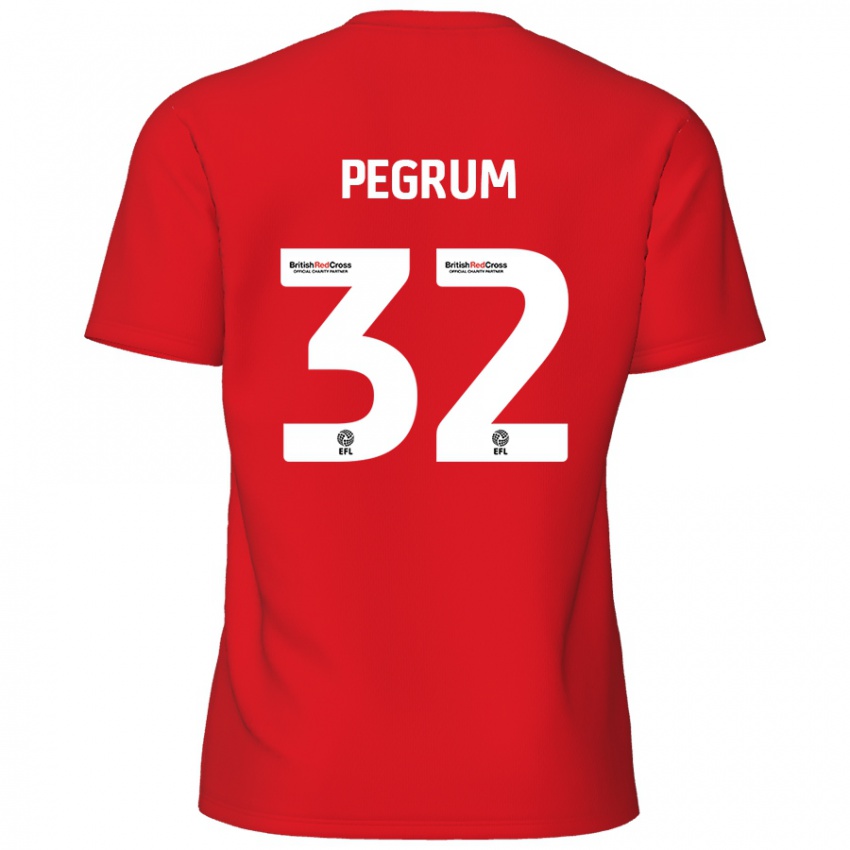 Heren Charlie Pegrum #32 Rood Thuisshirt Thuistenue 2024/25 T-Shirt