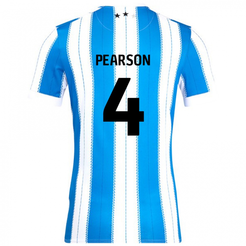 Heren Matty Pearson #4 Blauw Wit Thuisshirt Thuistenue 2024/25 T-Shirt